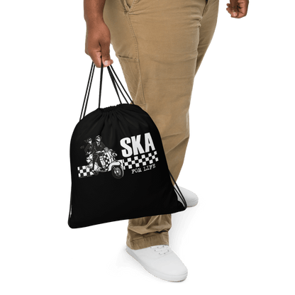 Ska For Life Drawstring Bag (Black) - Chinchilla Choons