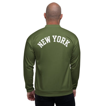New York Unisex Bomber Jacket (Army Green) - Chinchilla Choons