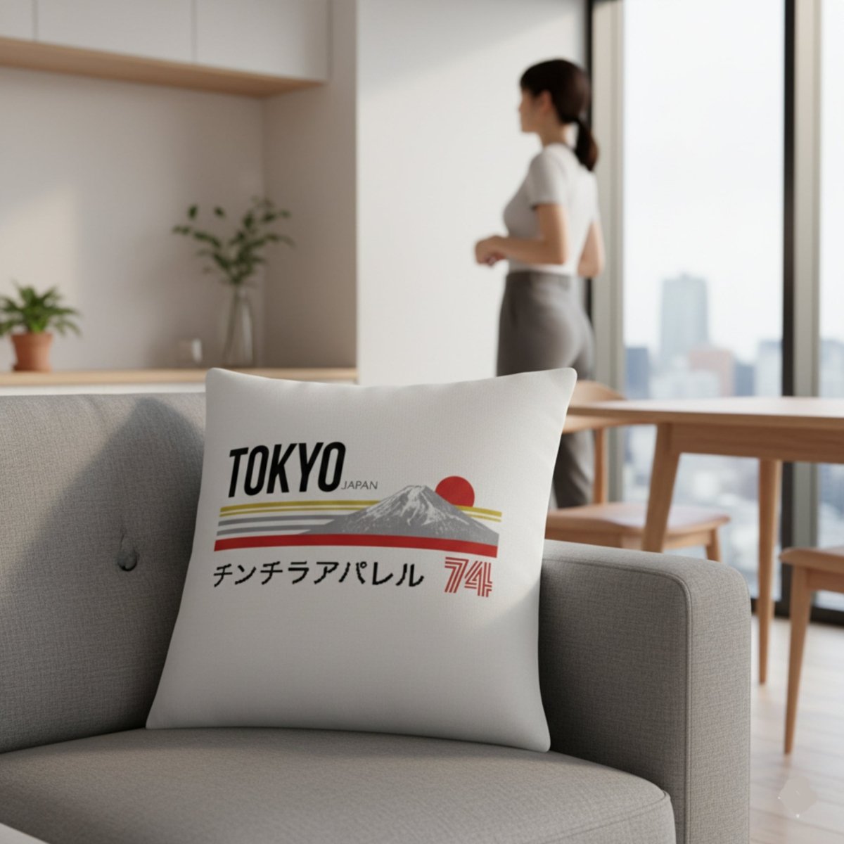 Tokyo 74 Premium Pillow - Chinchilla Choons