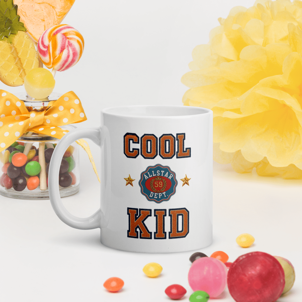 Cool Kid White Glossy Mug - Chinchilla Choons