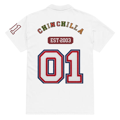 Chinchilla Varsity Unisex Pique Polo Shirt - Chinchilla Choons