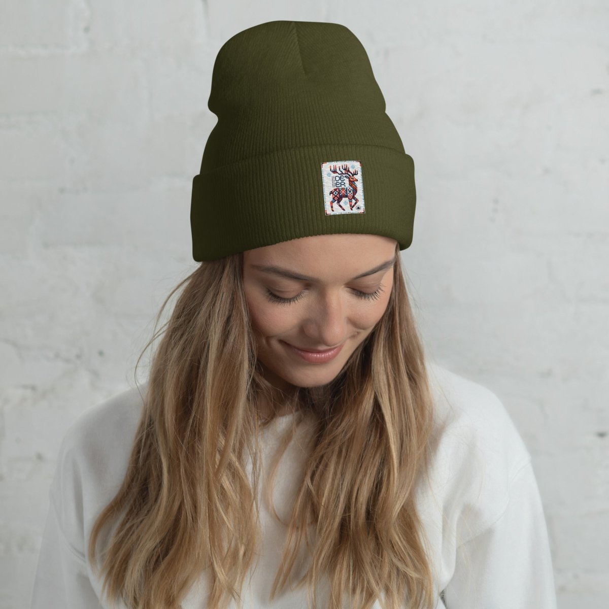 Deer Logo Unisex Cuffed Beanie Hat - Chinchilla Choons