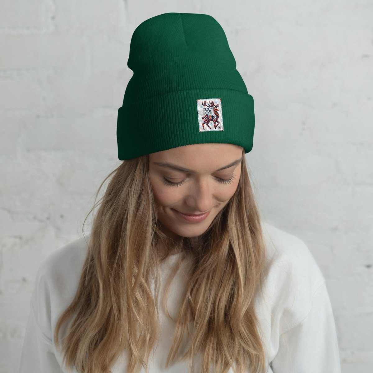 Deer Logo Unisex Cuffed Beanie Hat - Chinchilla Choons