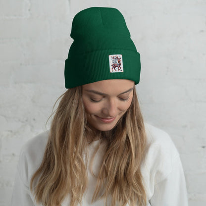 Deer Logo Unisex Cuffed Beanie Hat - Chinchilla Choons