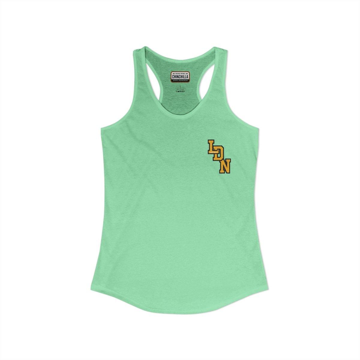 London (LDN) Varsity Women's Ideal Racerback Tank - Chinchilla Choons