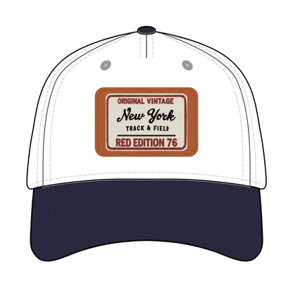 Vintage New York Leather Patch Baseball Cap - Chinchilla Choons