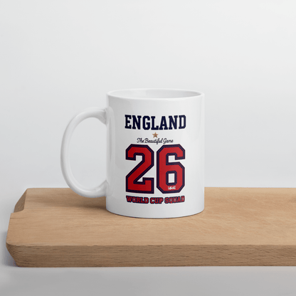 England World Cup 26 Commemorative White Glossy Mug - Chinchilla Choons