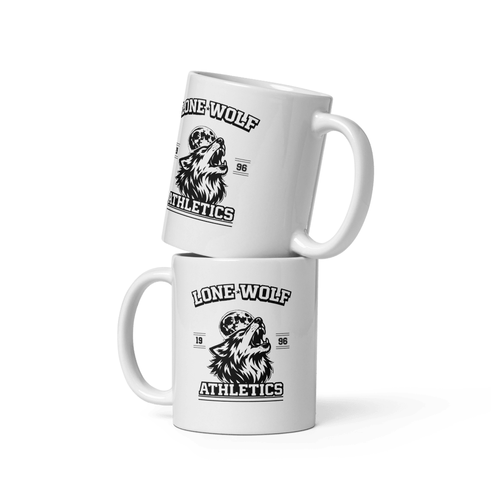 Lone Wolf White Glossy Mug - Chinchilla Choons