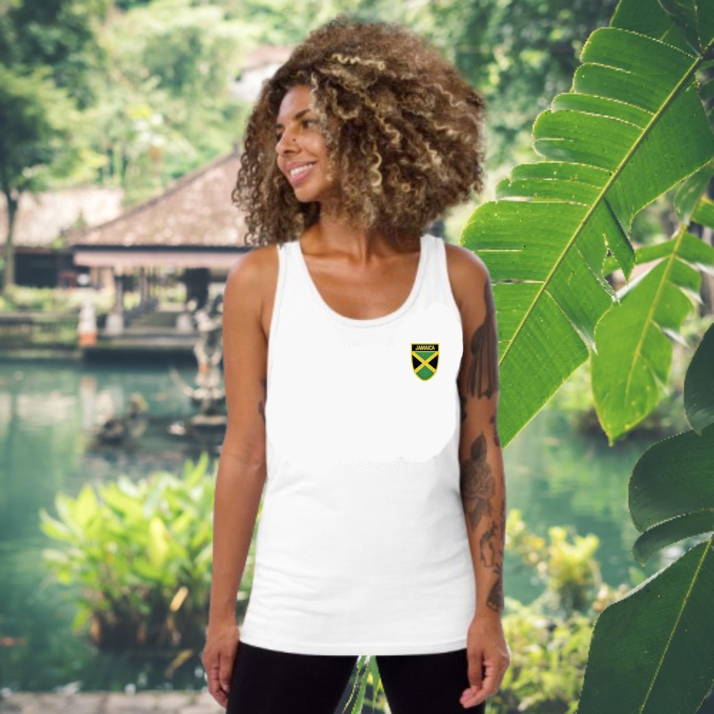 Jamaican Heritage Women Racerback Tank Top - Chinchilla Choons