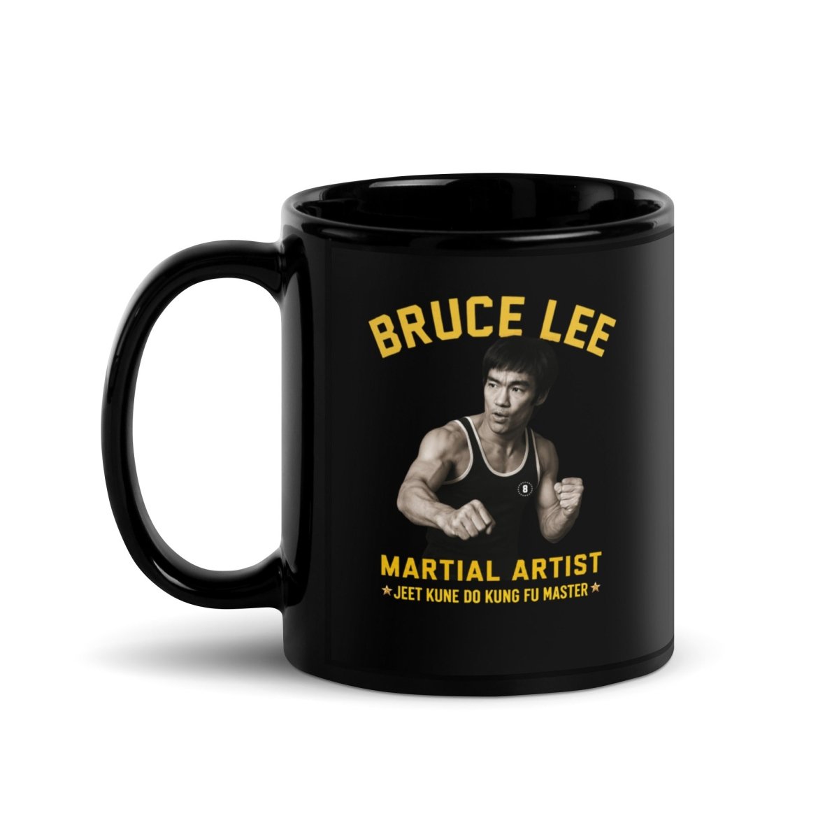 Bruce Lee Black Glossy Mug - Chinchilla Choons
