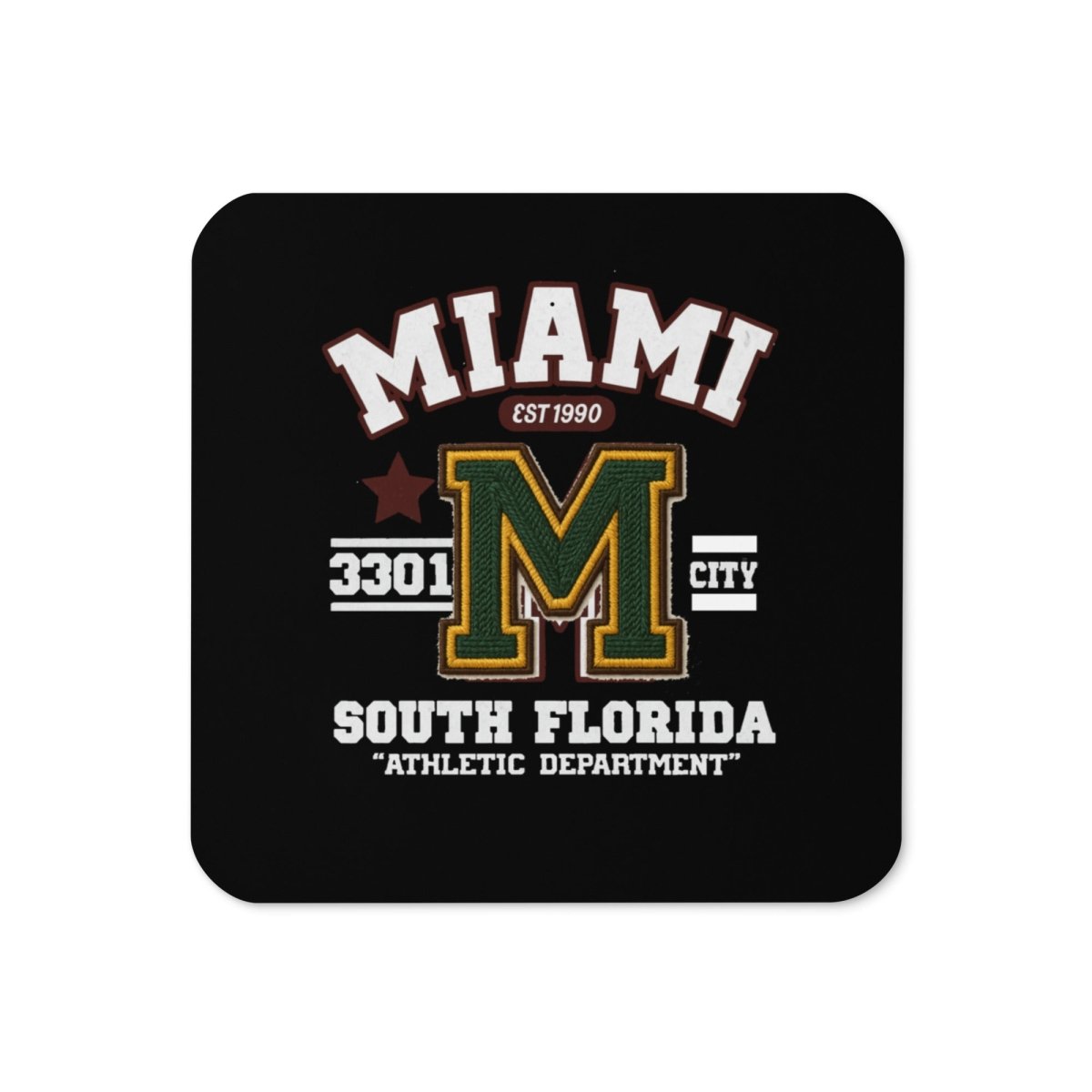 Miami Varsity Cork-Back Coaster - Chinchilla Choons