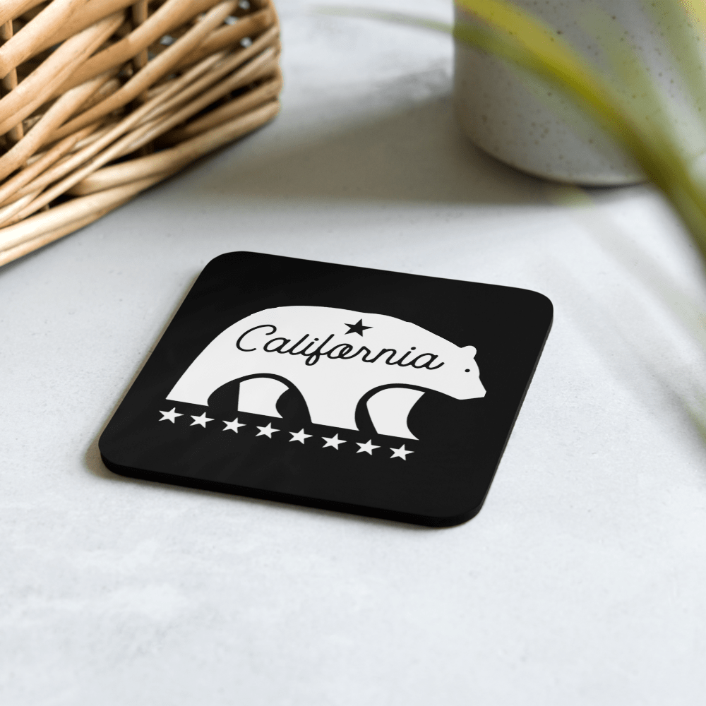 California Bear Mascot Cork-Back Coaster - Chinchilla Choons