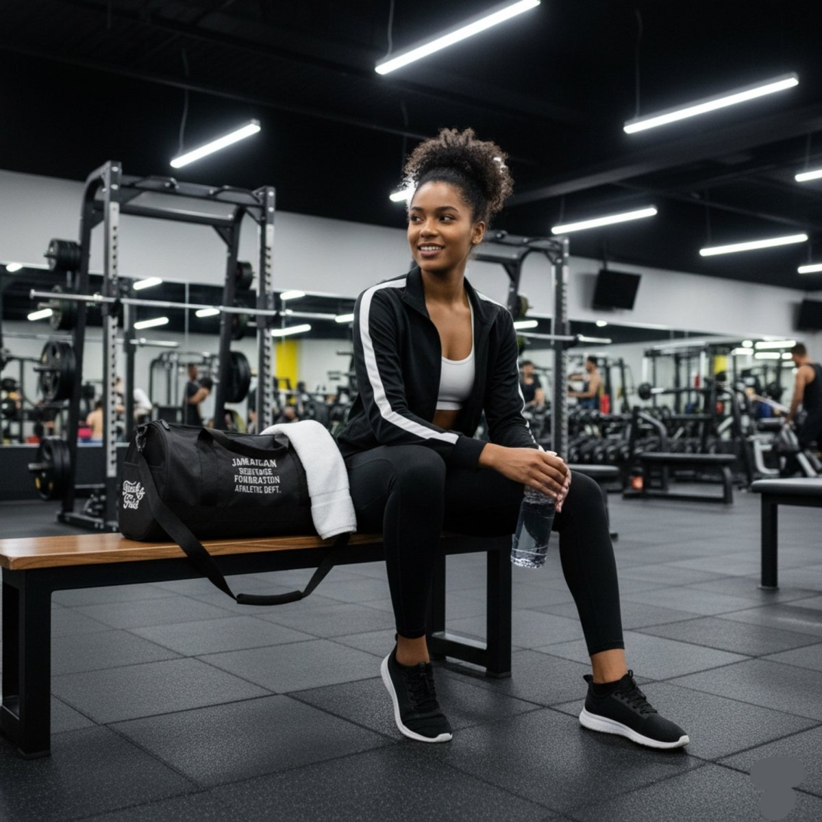 Jamaican Heritage Sporty Duffel Gym Bag (Black) - Chinchilla Choons