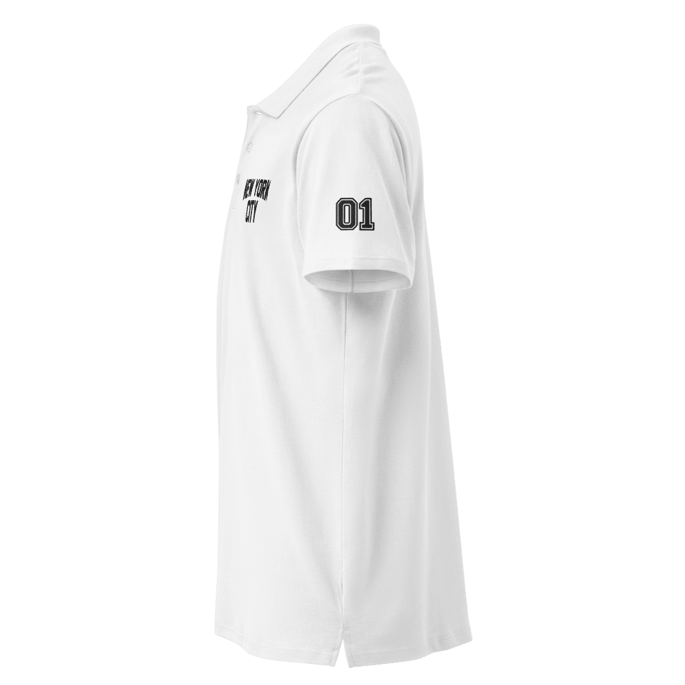 New York City Unisex Pique Polo Shirt (White) - Chinchilla Choons