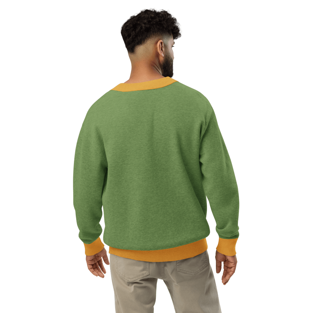 New York Varsity Knitted Cardigan (Green & Gold) - Chinchilla Choons