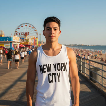New York City Men's Tank Top (White) - Chinchilla Choons
