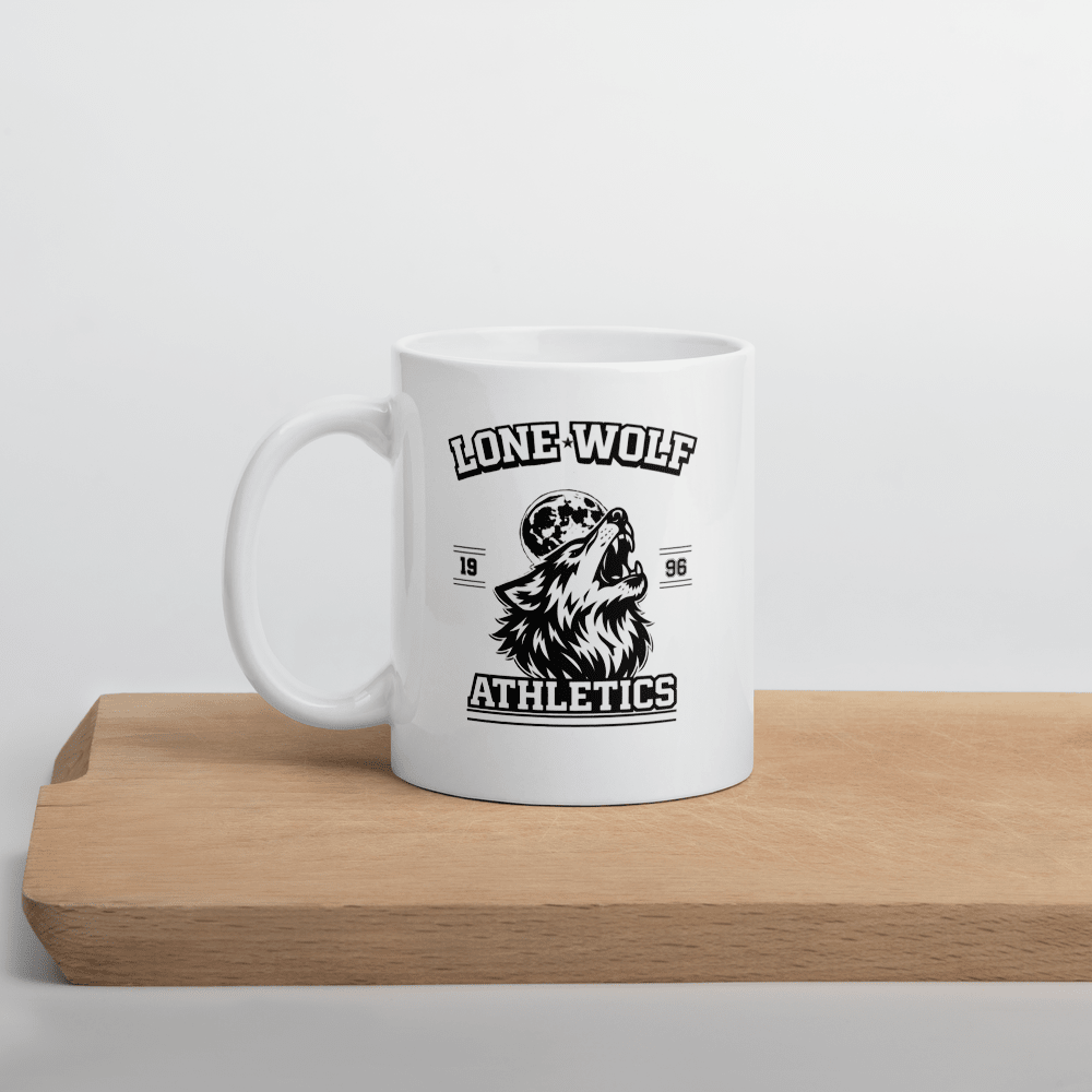 Lone Wolf White Glossy Mug - Chinchilla Choons