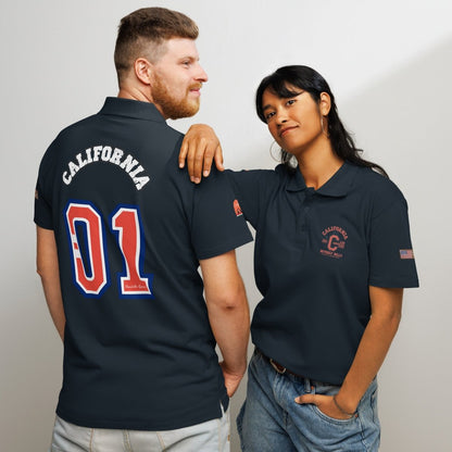 California Varsity Premium Pique Polo Shirt - Chinchilla Choons