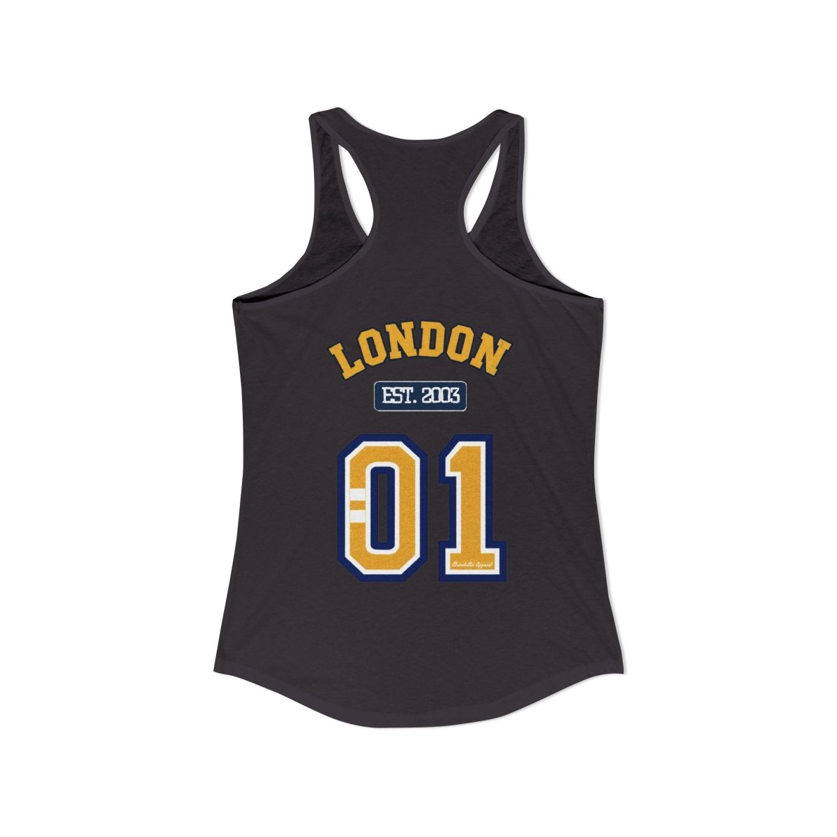 London (LDN) Varsity Women's Ideal Racerback Tank - Chinchilla Choons