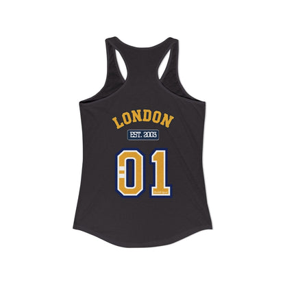 London (LDN) Varsity Women's Ideal Racerback Tank - Chinchilla Choons