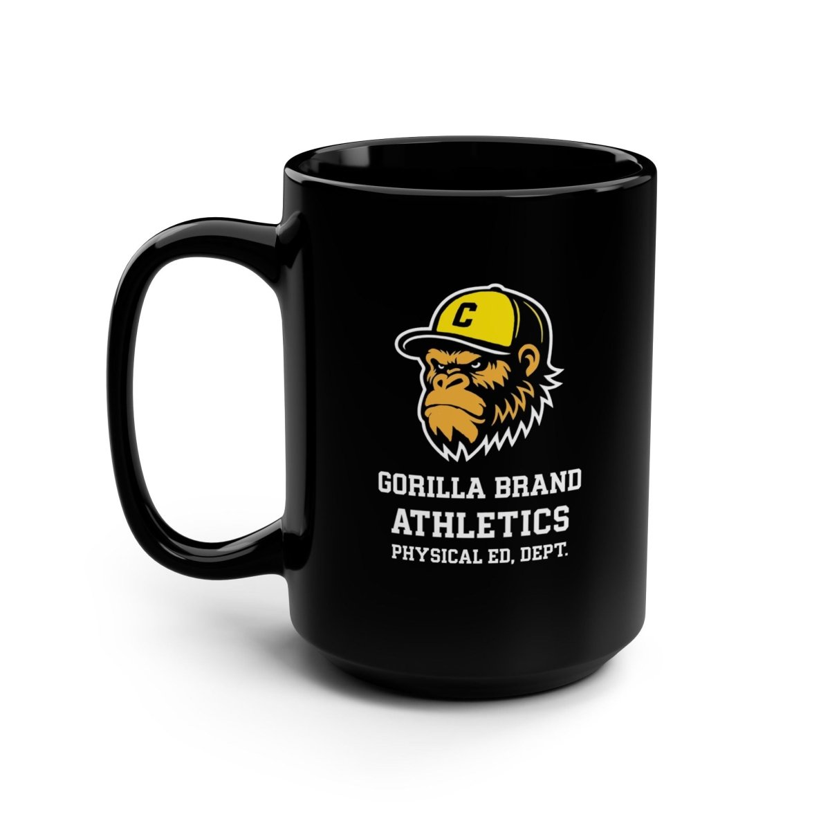 Gorilla Brand Athletics Black 15oz Coffee Mug - Chinchilla Choons