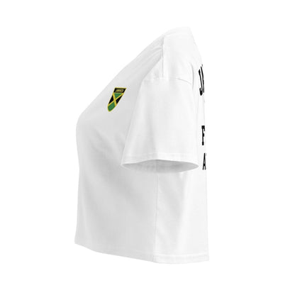 Jamaican Heritage Women’s Crop Top (White) - Chinchilla Choons
