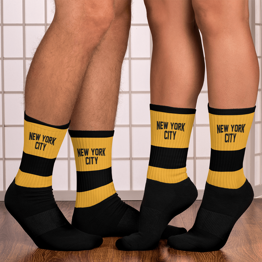 New York City Unisex Socks (Black / Gold) - Chinchilla Choons