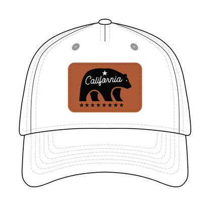 California Bear Mascot Leather Patch Baseball Cap – Vintage Outdoor Hat - Chinchilla Choons