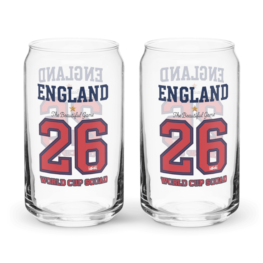 England World Cup '26' Can - Shaped Glass - Chinchilla Choons