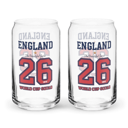 England World Cup '26' Can - Shaped Glass - Chinchilla Choons