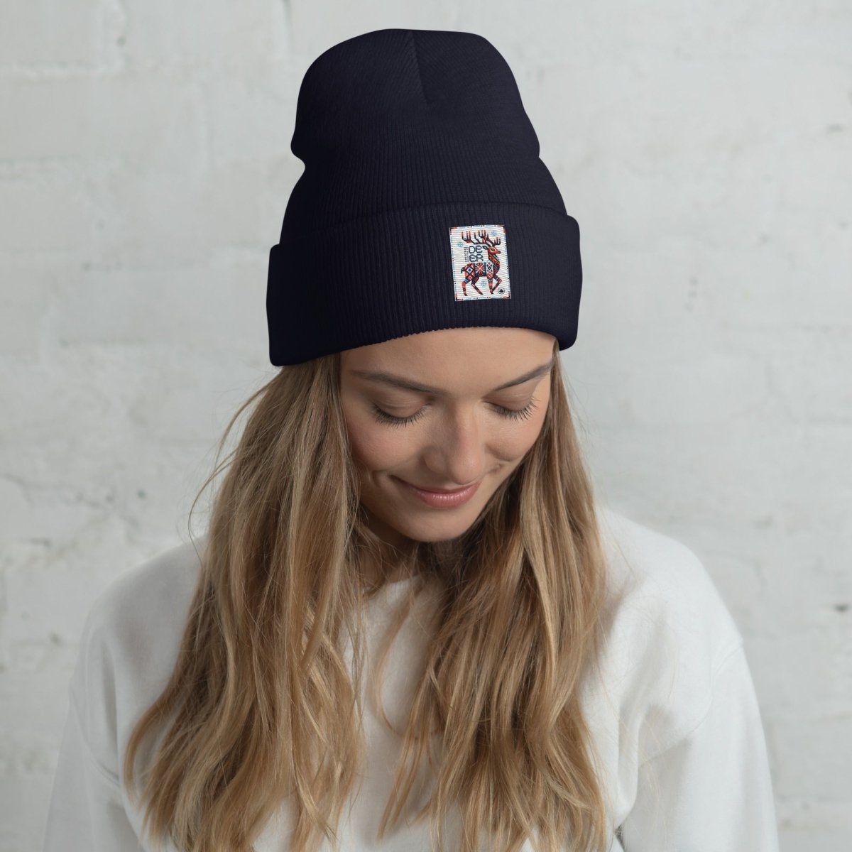 Deer Logo Unisex Cuffed Beanie Hat - Chinchilla Choons