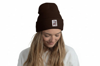 Deer Logo Unisex Cuffed Beanie Hat - Chinchilla Choons
