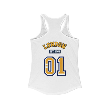 London (LDN) Varsity Women's Ideal Racerback Tank - Chinchilla Choons