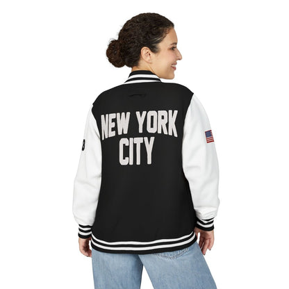 New York City Unisex Heavyweight Letterman Jacket - Chinchilla Choons