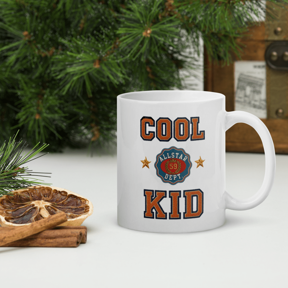Cool Kid White Glossy Mug - Chinchilla Choons
