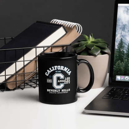 California Varsity Black Glossy Mug - Chinchilla Choons