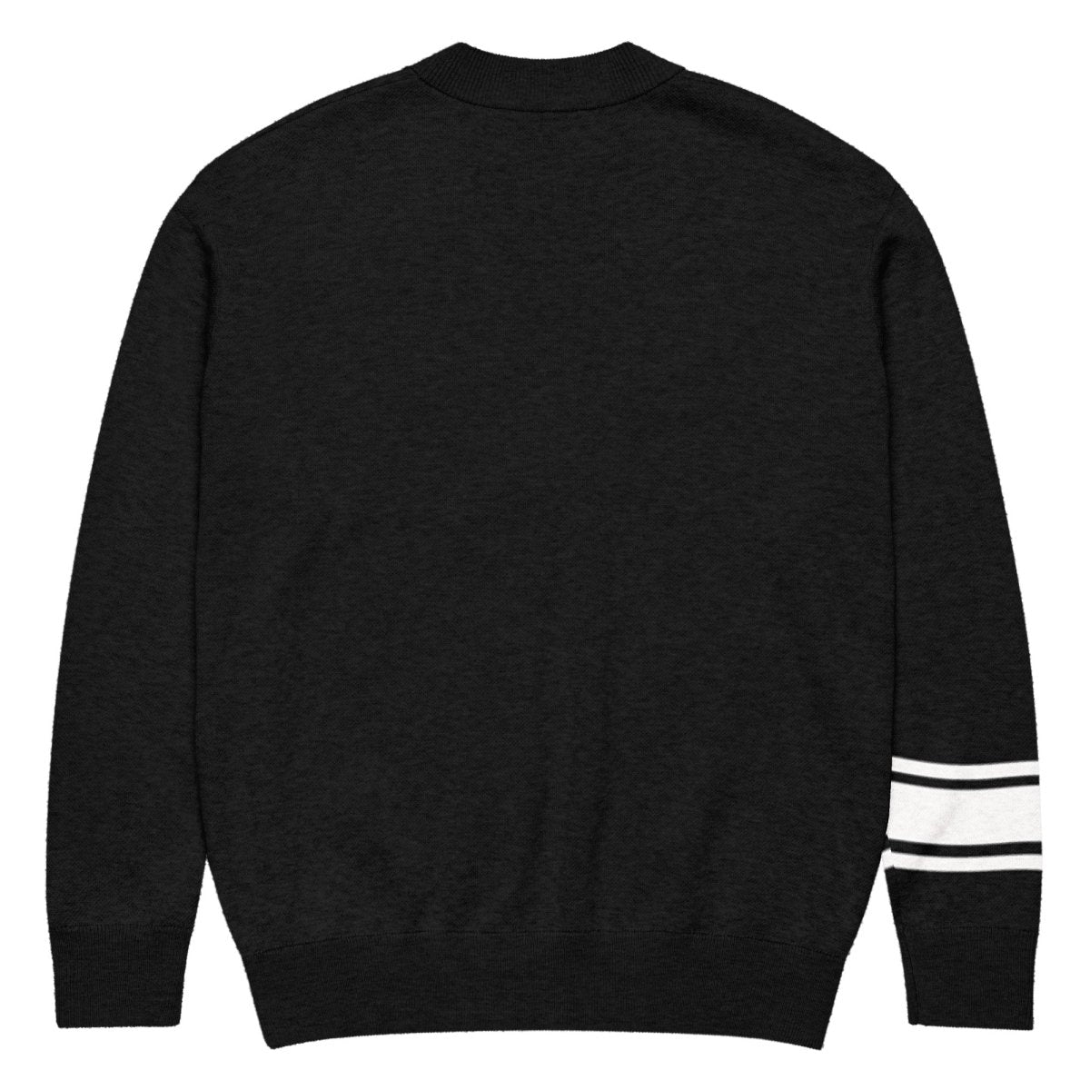 New York Varsity Knitted Cardigan (Black & White) - Chinchilla Choons