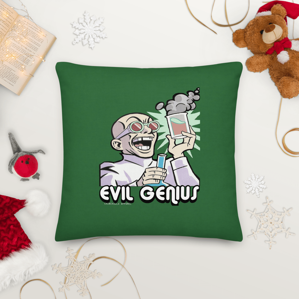 Evil Genius Premium Pillow (Green) - Chinchilla Choons