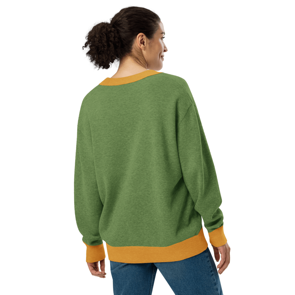 New York Varsity Knitted Cardigan (Green & Gold) - Chinchilla Choons