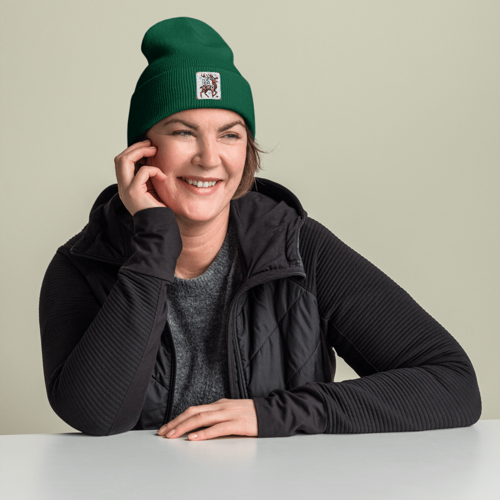 Deer Logo Unisex Cuffed Beanie Hat - Chinchilla Choons