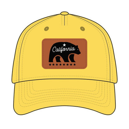 California Bear Mascot Leather Patch Baseball Cap – Vintage Outdoor Hat - Chinchilla Choons
