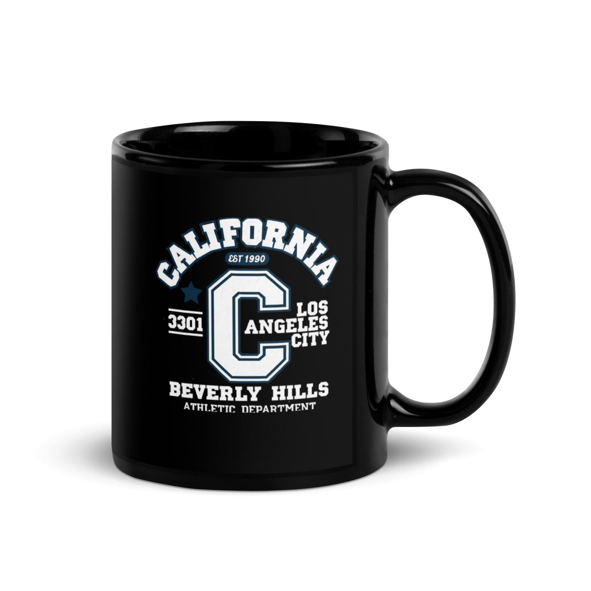 California Varsity Black Glossy Mug - Chinchilla Choons