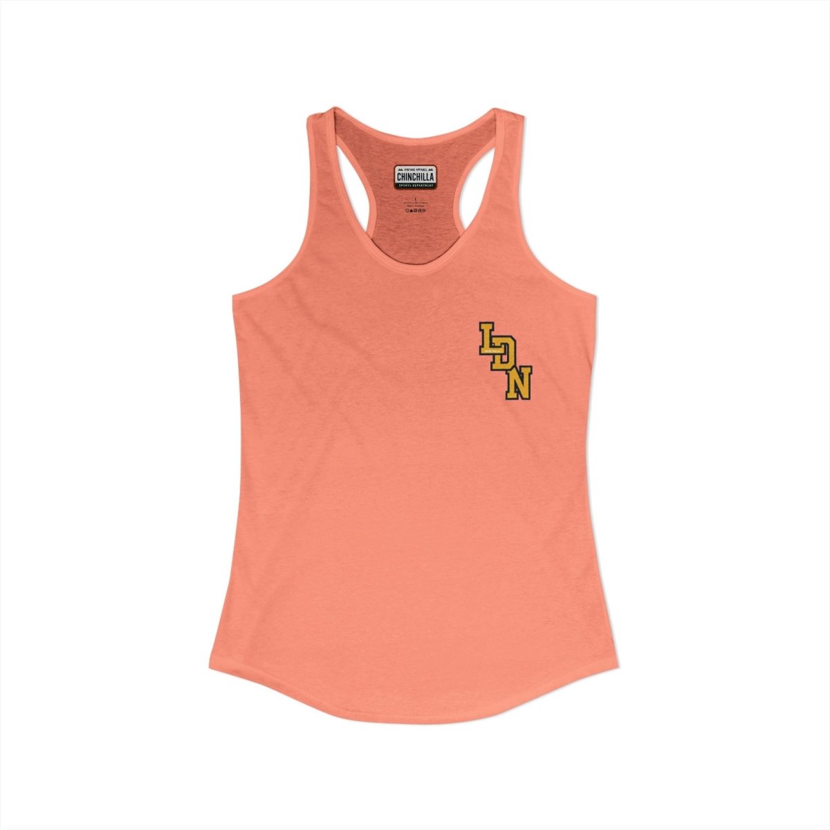 London (LDN) Varsity Women's Ideal Racerback Tank - Chinchilla Choons