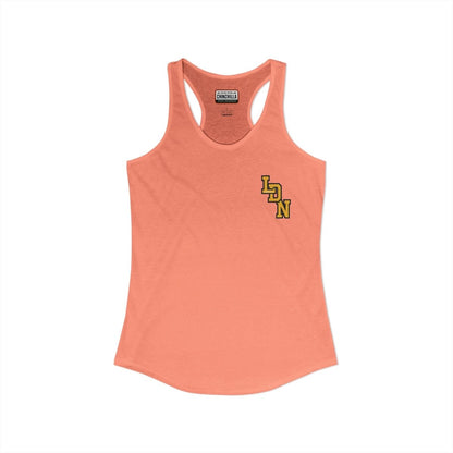 London (LDN) Varsity Women's Ideal Racerback Tank - Chinchilla Choons