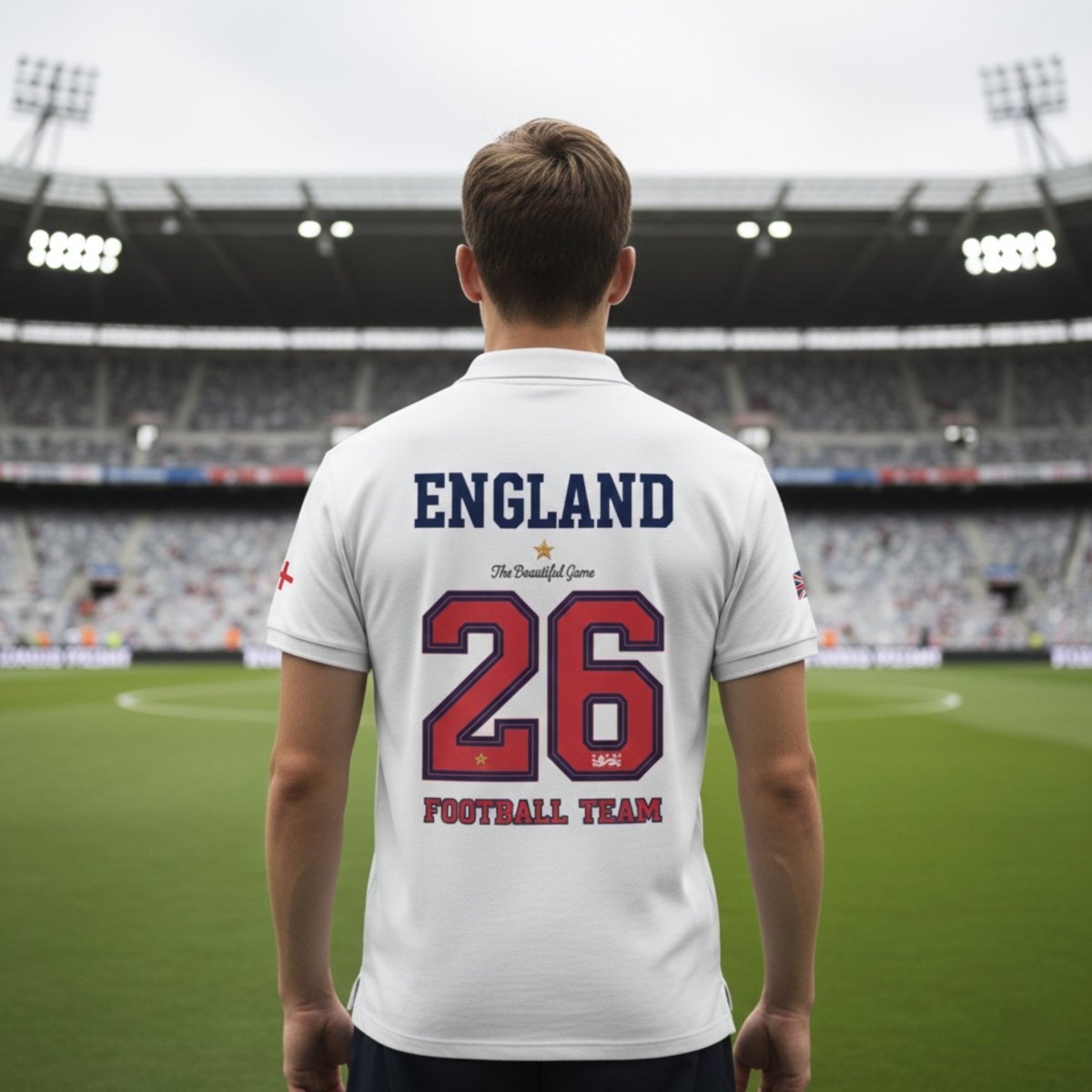 England World Cup 26 Premium Pique Polo Shirt - Chinchilla Choons