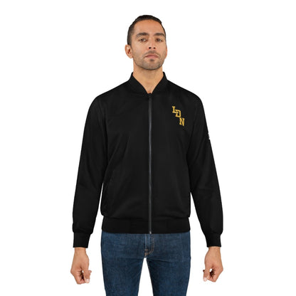 London Varsity Bomber Jacket - Collegiate Men's Jacket (Black) - Chinchilla Choons