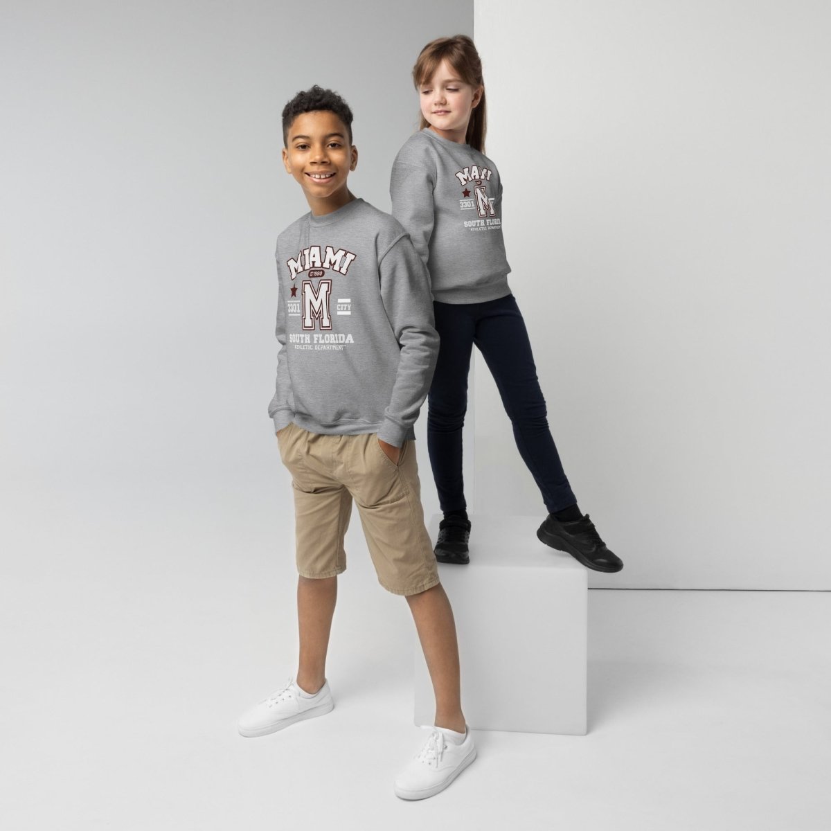 Miami Varsity Youth Crewneck Sweatshirt - Chinchilla Choons