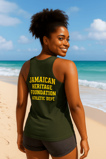 Jamaican Heritage Women Racerback Tank Top - Chinchilla Choons
