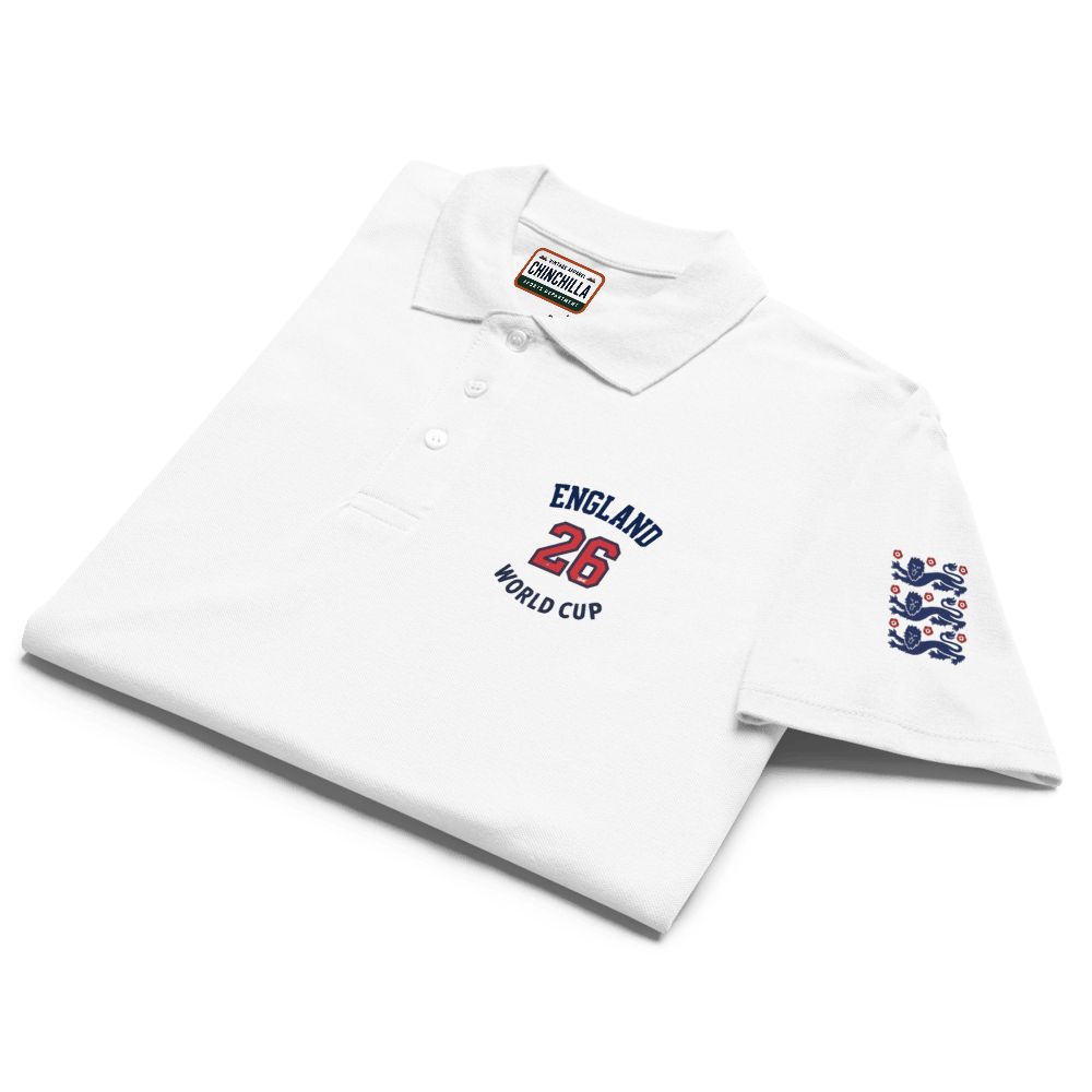 England World Cup 26 Premium Pique Polo Shirt - Chinchilla Choons