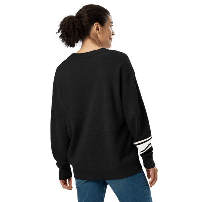 New York Varsity Knitted Cardigan (Black & White) - Chinchilla Choons